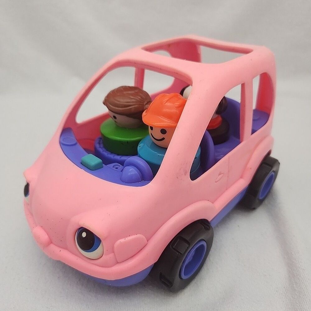 Car Fisher Price Little People SUV Mini Van 3 Figures Sounds 2002 Mattel Pink